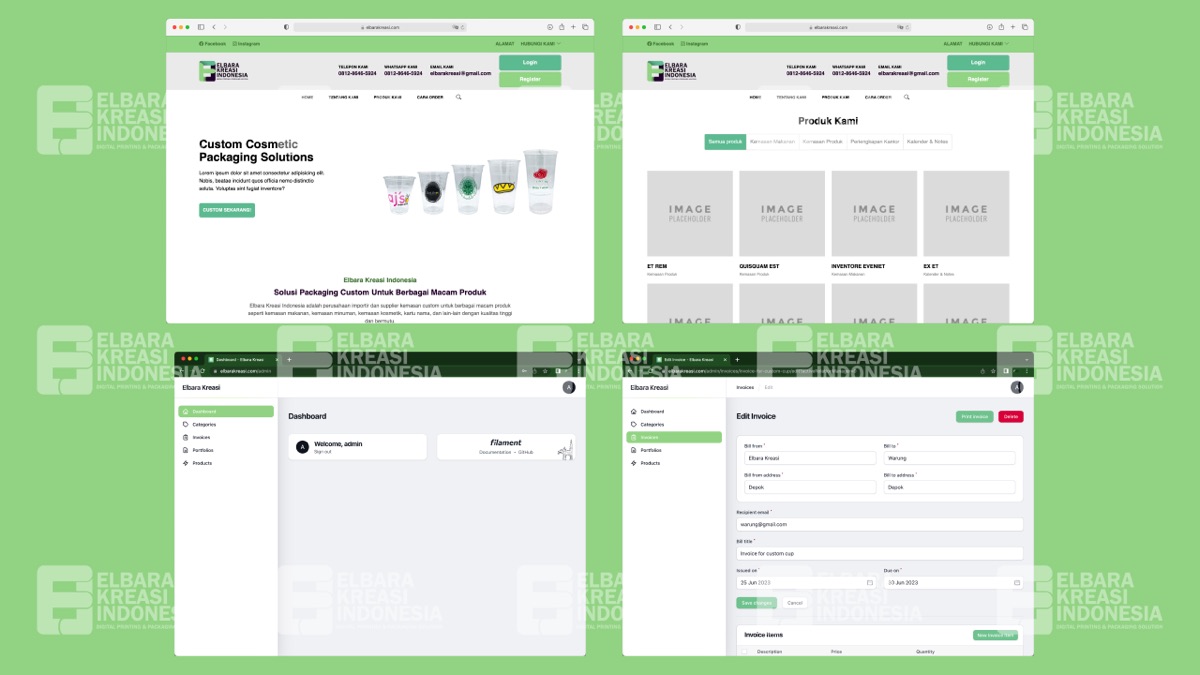 Elbara Kreasi website screenshot