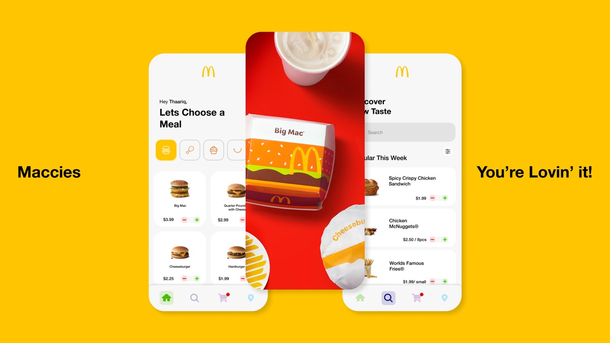 Maccies McDonald's UI design screenshot