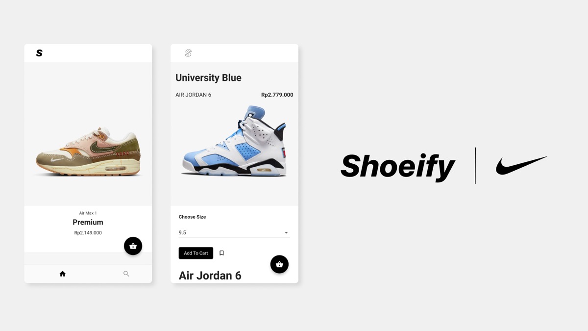 Shoeify Flutter app screenshot